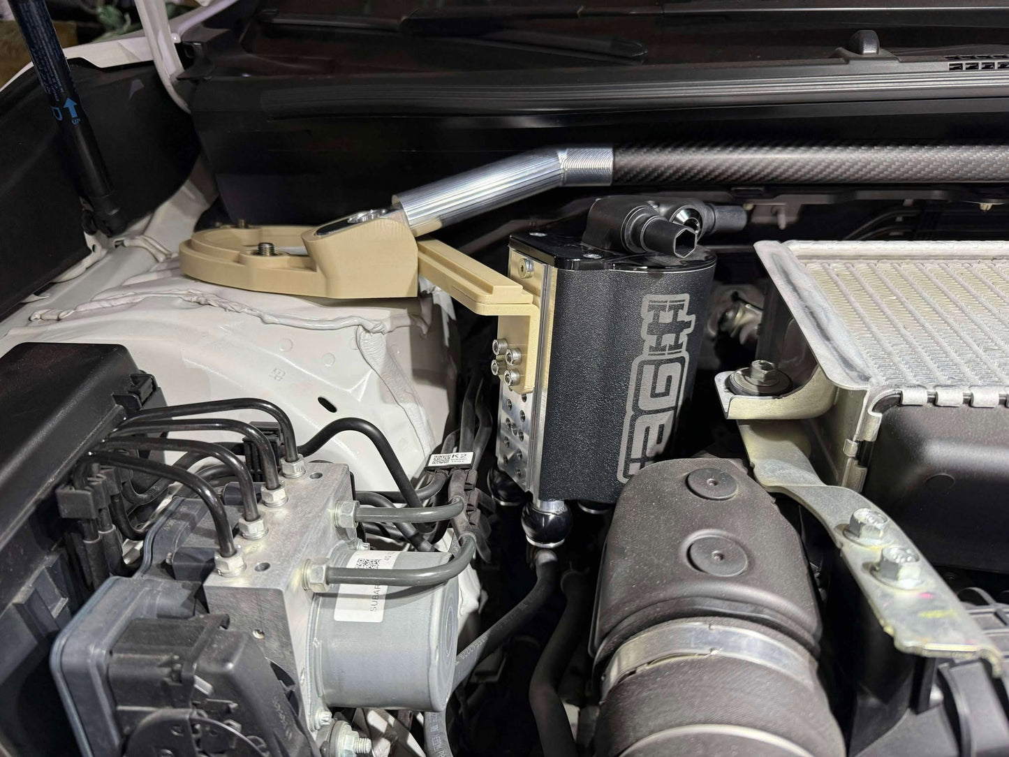 TDMi Billet Alloy & Carbon Fiber Front Strut Bar for VB WRX | High-Performance Upgrade