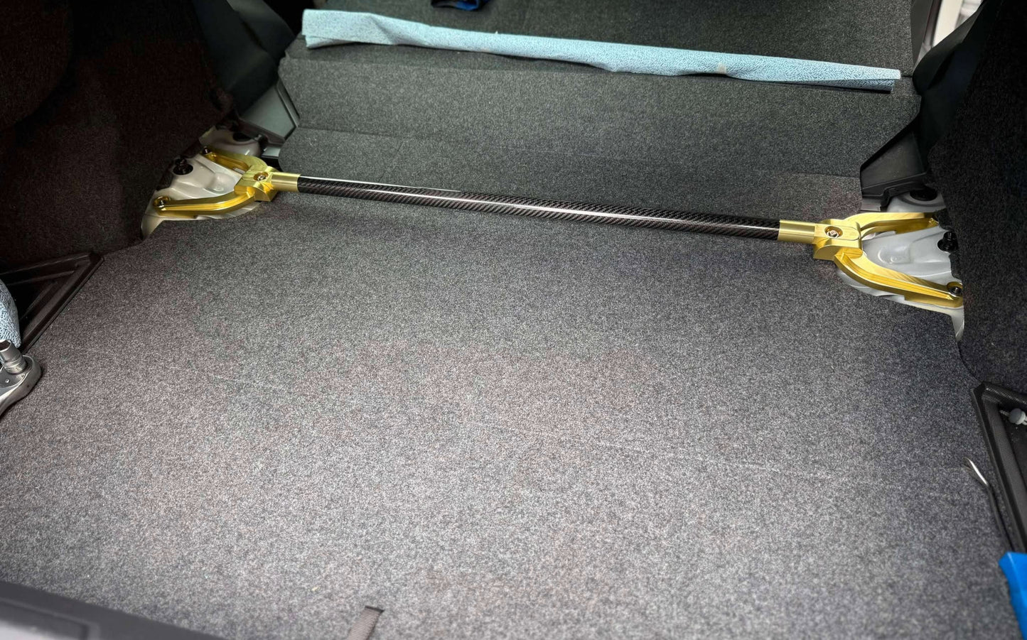 TDMi Billet Alloy & Carbon Fiber Rear Strut Bar for VB WRX | Performance Stability Upgrade